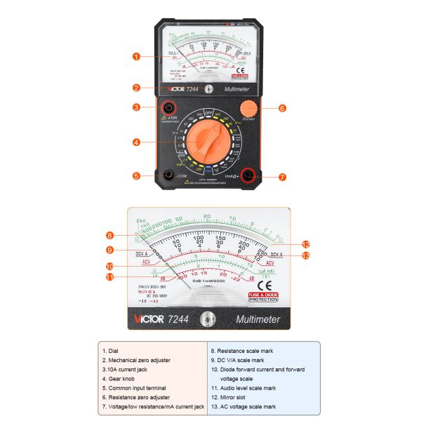 Quality High Accuracy 10A Analog Digital Multimeter 500V Lcd Display New Analog meter analog digital multimeter for sale