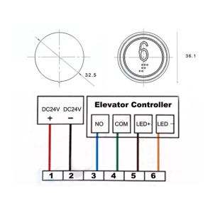ISO Round Push Button Led Indicator Touchless Infrared Elevator Push Button