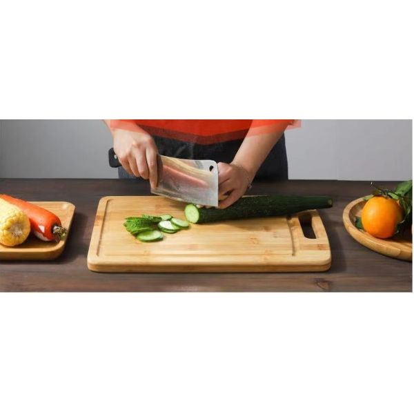 Customized Wood Rectangular Chopping Platter for Durable Vegetable Cutting in Kitchen