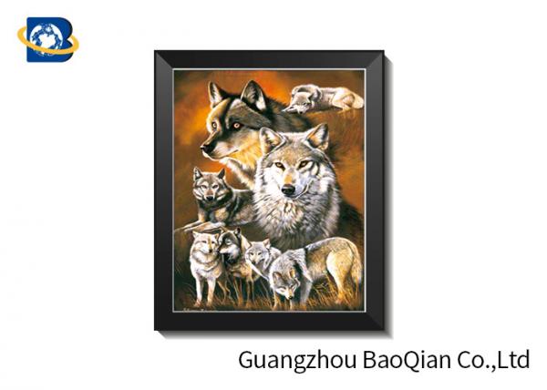 0.6mm PET + 157Gg Coated 3d Wolf Picture , Custom Lenticular Printing