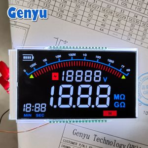 Custom LCD Display Module 8 Digit 7 Segment Display with Black Background LCD