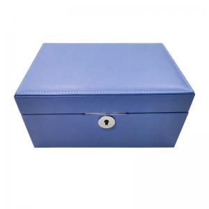  2Layer Leather Travel Jewelry Case Organizer Lockable Jewellery Box Packaging With Mirror Manufactures