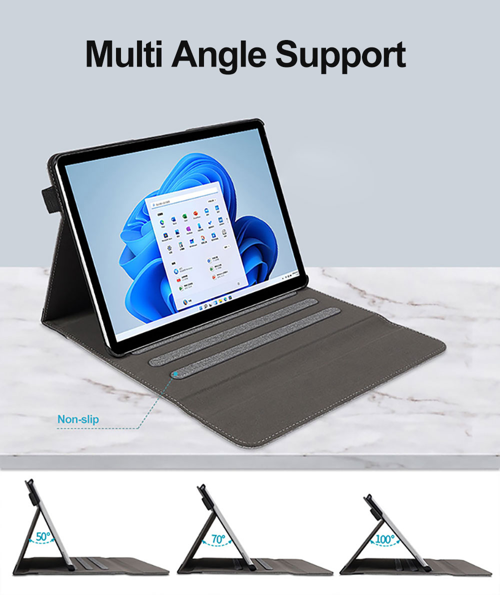 Adjustable Bracket Elastic Pen Holder Card Document Pocket Surface Protective Case for Microsoft Surface Go 1 Go 2 Go 3 Go 4