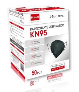  Nonwoven Black KN95 Face Mask , KN95 Respirator Mask , Protection Level at KN95 Manufactures