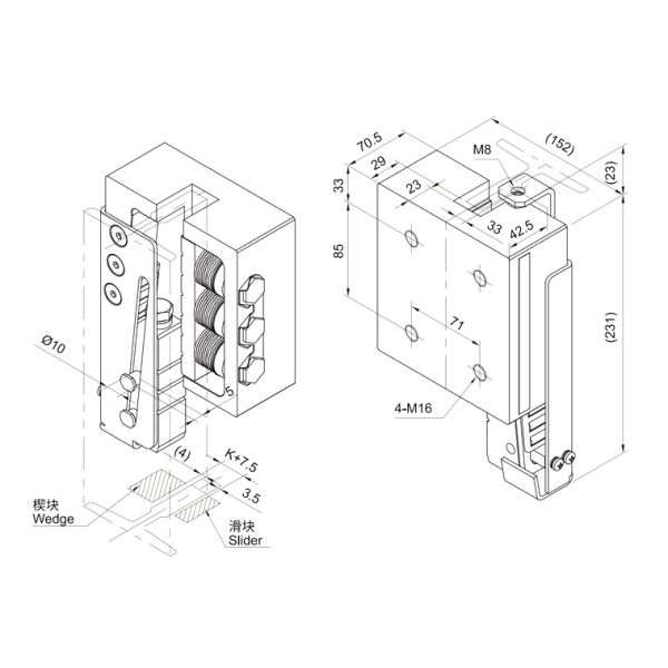 0.25-3.0m/S Progressive Elevator Safety Gear For Lift Elevator