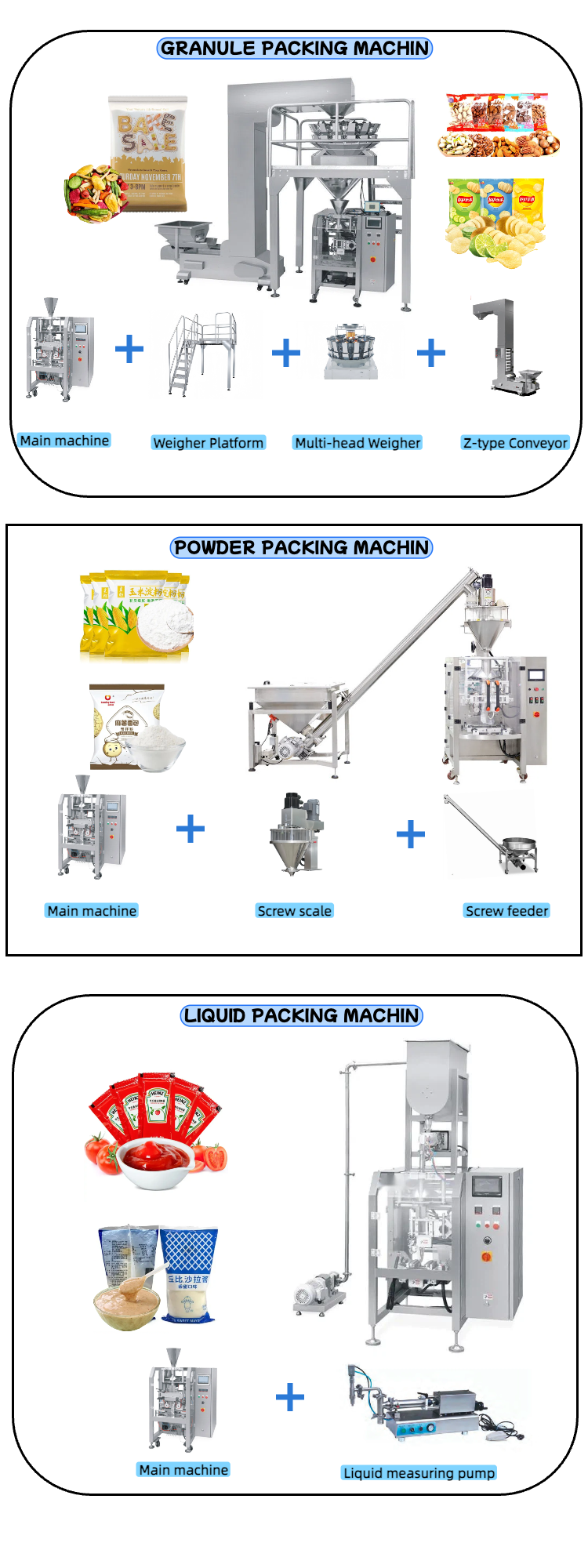 Food VFFS Machine Vertical Packaging Machine For Food Processing