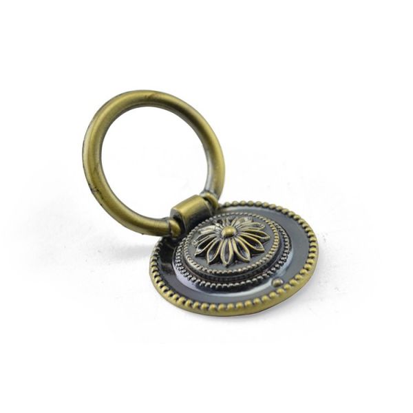 Classical Square Cabinet Ring Pulls , Single Hole Kitchen Cupboard Ring Pulls Window Pulls