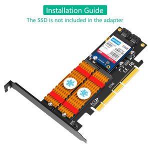 3 In 1 Msata And M.2 NGFF NVME SATA SSD To PCI-E 4X And SATA3 Adapter