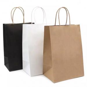  Heat Seal Takeaway Printed Paper Carrier Bags Matt Lamination Recyclable Manufactures