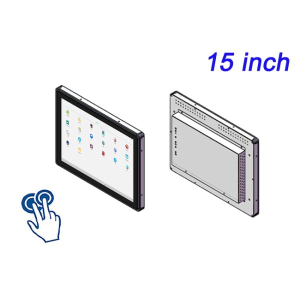 Embedded 15 Inch Industrial IPC Widescreen Capacitive Industrial TouchScreen Monitor
