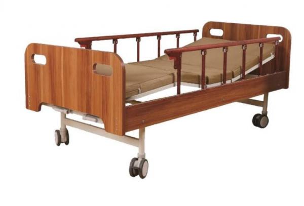 Quality Hemodialysis Mechanical Hospital Bed With Aluminum Fence , Two Cranks Medicare Hospital Bed for sale