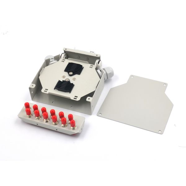 Rotatable Fiber Optic Patch Panel , 12 Core ST Fiber Optic Splice Box DIN Rail Mounted
