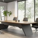 Modern And Stylish Conference Table With Irregular Tabletop For Multi Person