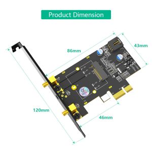 NGFF M.2 Key A To PCl-e X1 Adapter For WiFi And Bluetooth Card Connect Bluetooth