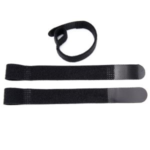 Black Back To Back Hook And Loop P Shaped Hook And Loop Tape For Data Cable And