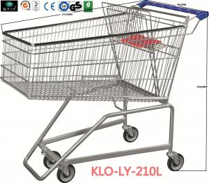 Flat Basket Wire Mesh Metal Shopping Carts With PVC , PU , TPR Wheels Manufactures