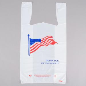  American Flag Pattern T Shirt Shopping Bags Heavy Duty HDPE Material Manufactures