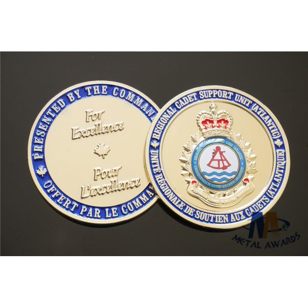 Quality Soft Enamel And Epoxy Covered Custom Challenge Coins Shiny Gold Plating Die Cast for sale