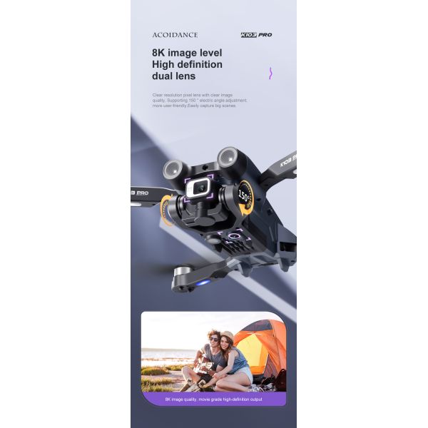 K103 Pro Obstacle Avoidance Drone 4k Dual Camera Brushless Optical Flow Hovering 200m 15mins 1800mah Wifi Fpv Quadcopter Toy