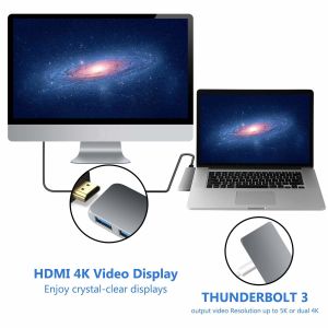 USB-C to Digital AV Portable Adapter with 40Gbps Thunderbolt 3,100W Power