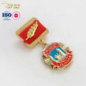 China Commemorative Custom Engraved Medallions Silver Metal Badges Award Medal Hanging on sale