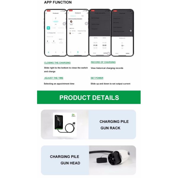 Adjustable Current EU Portable EV Charger