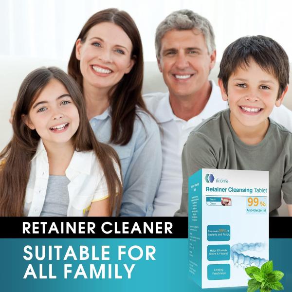 96 Tablets Retainer Cleaner Tablets Invisalign Cleaner Remove Stains 3 Month Nature Supply