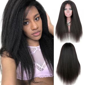 China Yaki Kinky Straight Full Lace Wigs Human Hair No Chemical No Tangle on sale