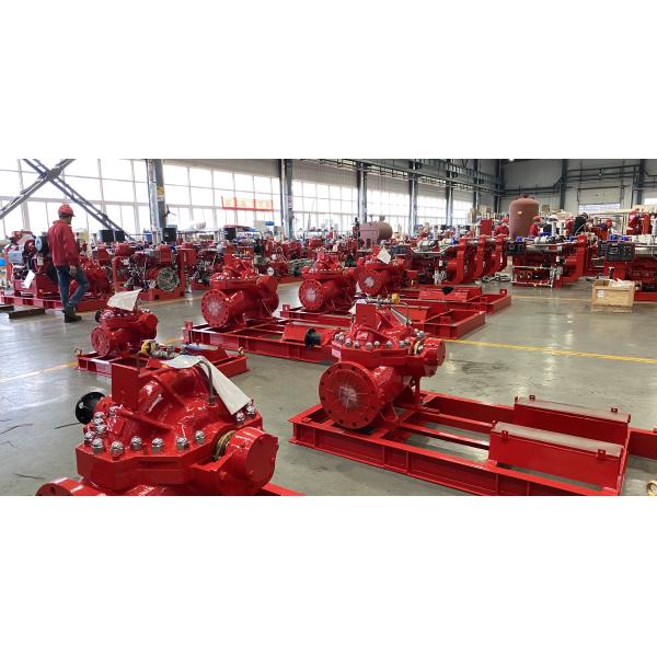 NFPA 20 Standard Fire Fighting Water Pump , Electric Motor Driver Horizontal Split Case Fire Pump