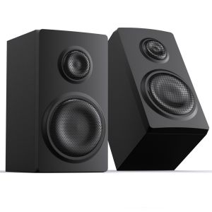 AC Powered Bookshelf Speaker Dual Audio Input Wired Home Bluetooth Speaker for