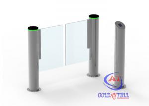 China Bi Directional Pedestrian Qr Code Swing Barrier Gate Turnstile Pillar Door System For Gym on sale