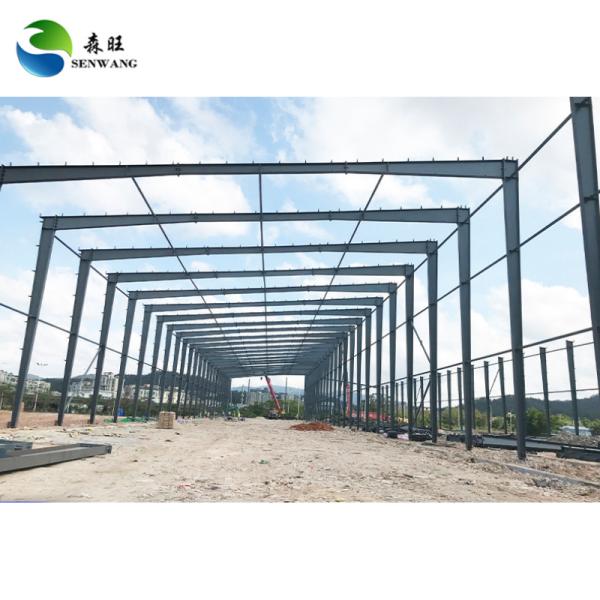 Customized Steel Structure Workshop With Cladding Sheet / Sandwich Panel