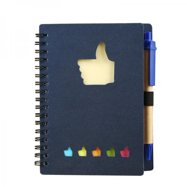 kraft paper cover notebook engraved logo cover environmental note spiral notebook memo pad notepad