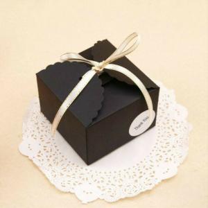  LSX Black Paper Boxes Birthday Wedding Favour Bomboniere Cake Candle Gift Boxes Manufactures