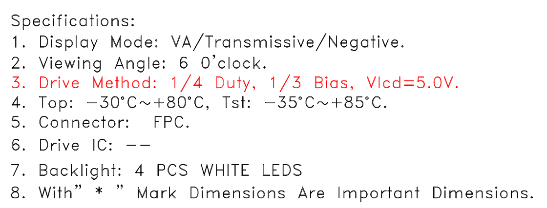 Segment Type LCD Module Small Size VA Black White Monochrome For Grill Oven Screen