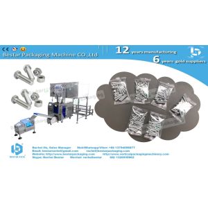 Hardware packing machine bucket conveyor type with enclosure to reduce noise