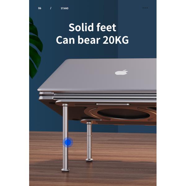 3.0mm Thick Height Adjustable Laptop Table , 614g Laptop Riser Stand