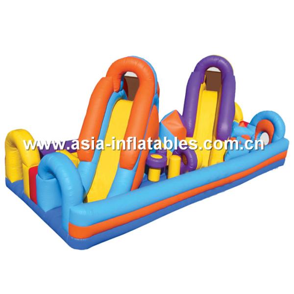 Quality Inflatable Obstacle Challenges Course With Double Slides for sale