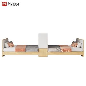 China Support customization Practical And Secluded Apartment Bed With Comfortable Leather Backrest And Shelf Dividers on sale