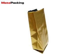 Customized Size Bottom Gusseted Poly Bags , Side Gusset Coffee Bags Heat Seal