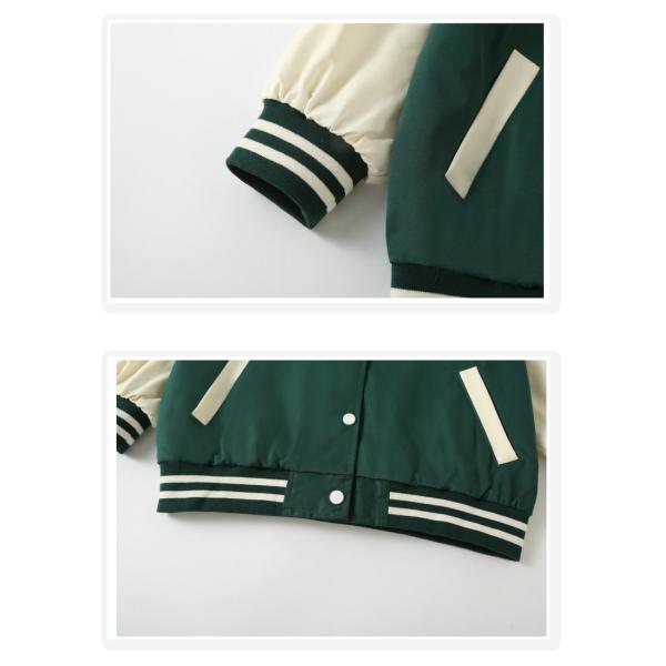 Spring Fall Trendy Children Clothing Windproof Round Collar Patchwork Baseball Jacket