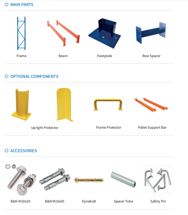 Heavy Duty Selective Pallet Racking System with 4000kg/layer Capacity, Customizable Dimensions, and Powder Coated Finish