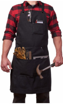 Quality Adjustable Water Resistant Apron With Tool Pockets , Waxed Canvas Work Apron for sale