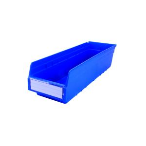 Office Classification Simplified with Stackable Plastic Shelf Bins in Solid Box