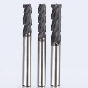 China Diamond Coated Tungsten Carbide 4 Long Flute End Mills 10mm For Graphite on sale