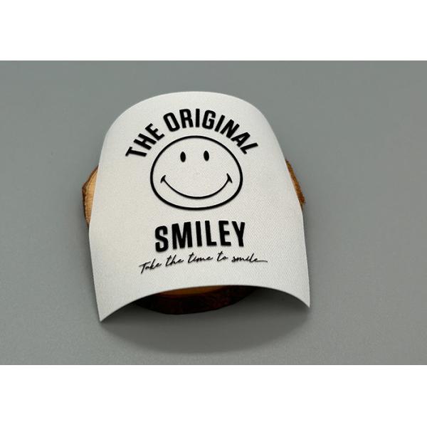 White Twill Custom Woven Label Printed Silicone Logo For Clothing