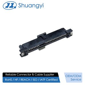 SAS 29-Pin SMT Female Electronic Signal Connector | Gold Flash Terminal PCB Connector for Server, Automotive, High-Speed Transmission
