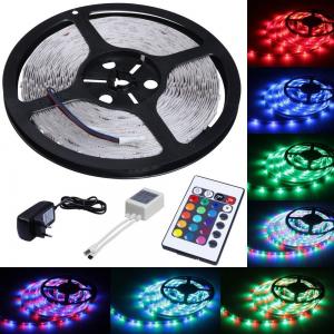  5m Length Color Changing LED Strip Lights 300 LEDs SMD 3528 With Remote Control Manufactures