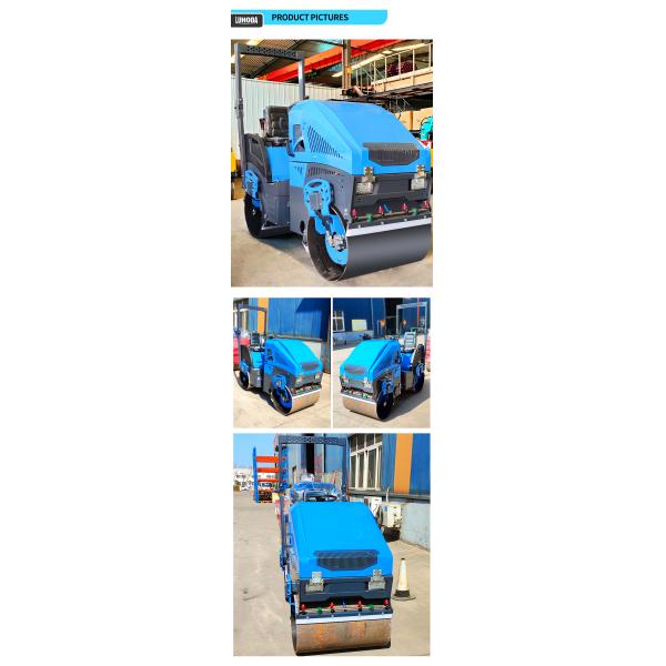 2ton Double Drum Roller Mini Road Roller Compactor Seated Vibratory Roller with Core Engine