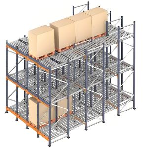 High Density Warehouse Gravity Racking System with Adjustable Rollers and